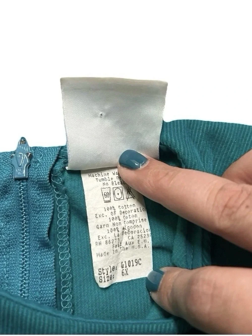 Vintage The Children’s Hour Turquoise Corduroy Long Sleeve Dress Size 6X